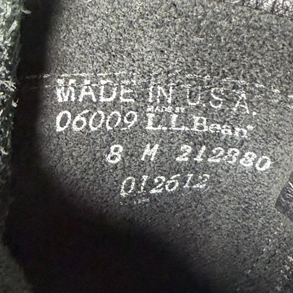 LL Bean Boots 8‎ Inch Black Tumbled Leather Duck Boots Mens 8 M USA Made 06009